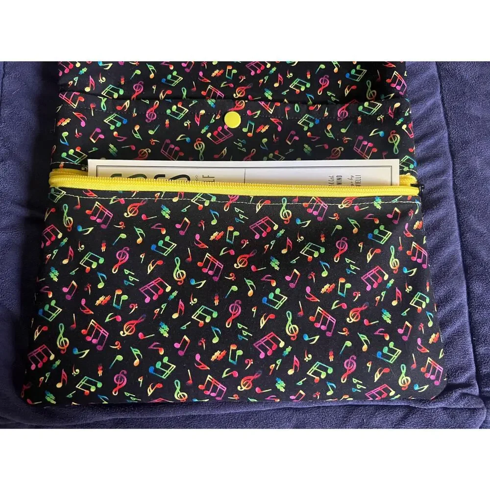 NWOT Large Book Sleeve & Corner Bookmark, Dual Pockets